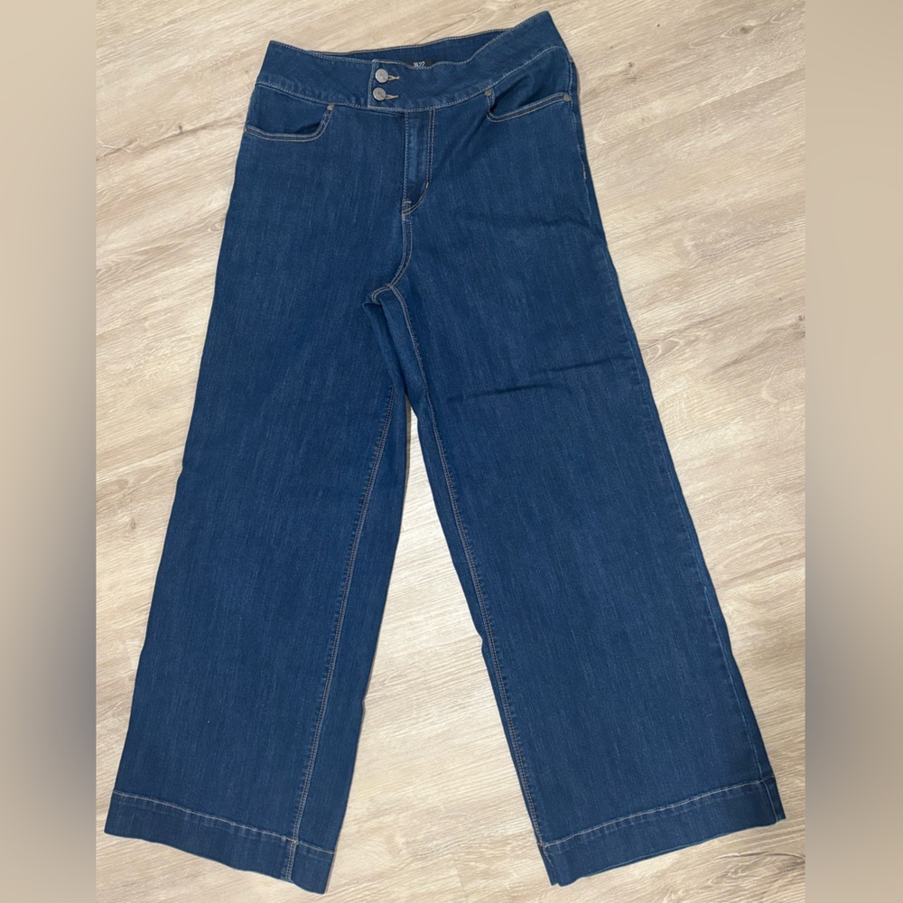 1822 Denim Sofi Vintage Extended Waist Tab Button Wide Leg Jean - Picture 7 of 10